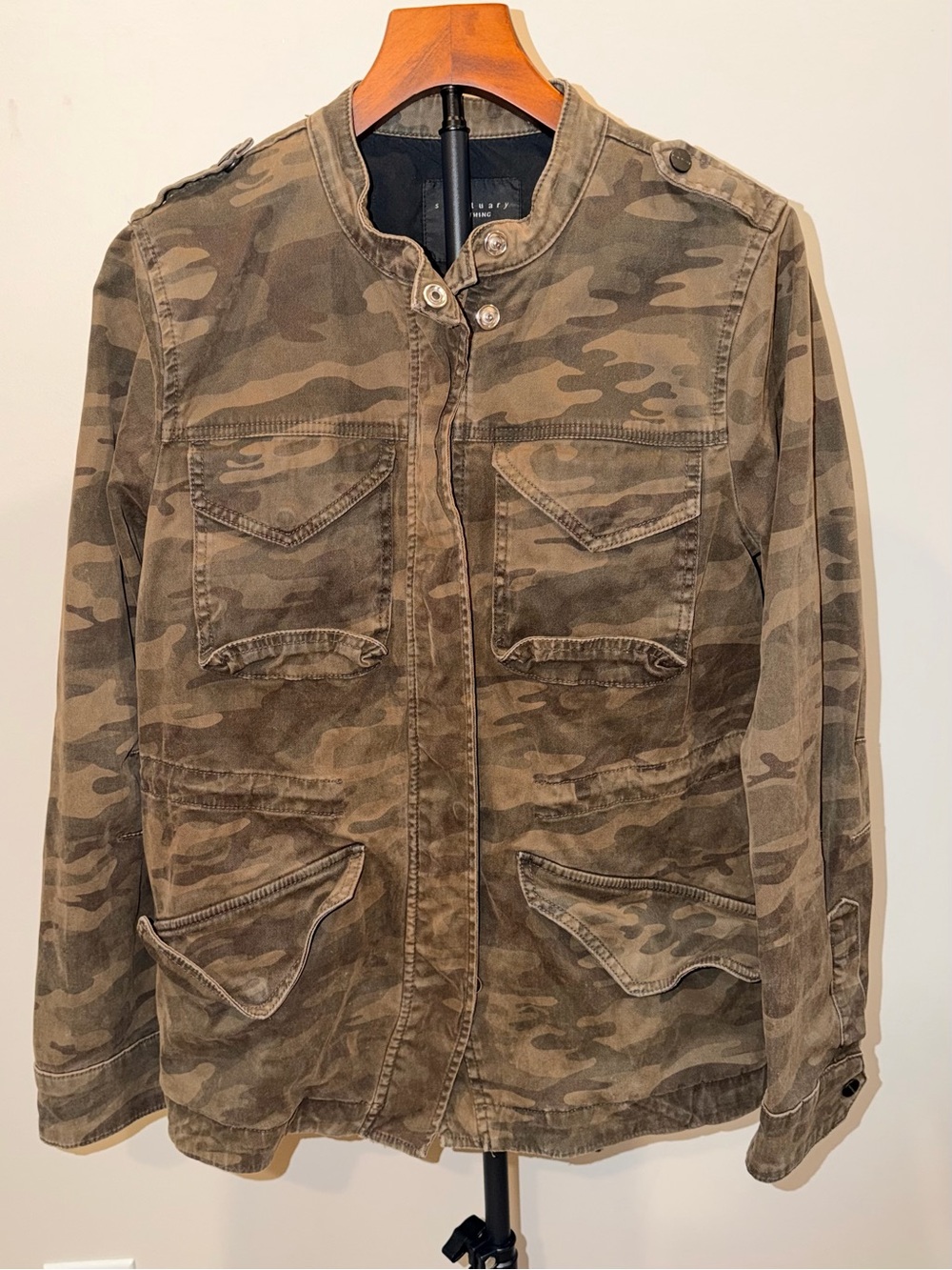 Sanctuary Camo Utility Jacket Womens M Military Field Jacket Y2K